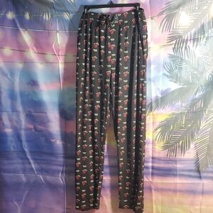 Miami Heat Basketball Black Lounge Pants with Logo Print.